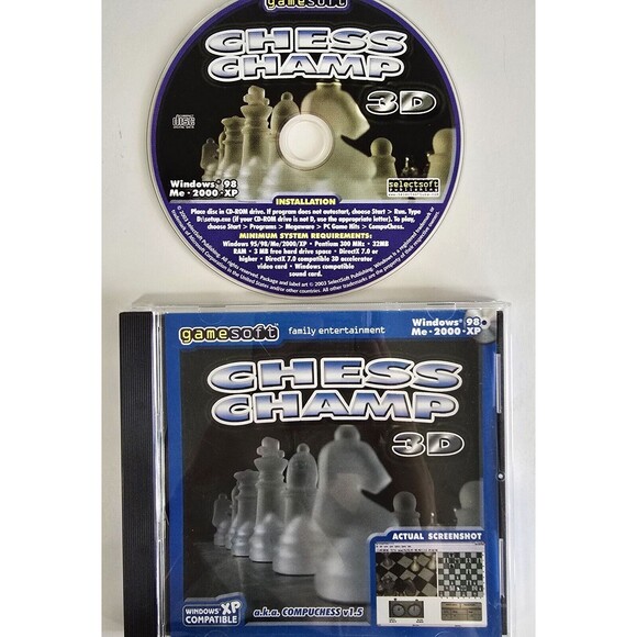3D CHESS CHAMP PC Game By Gamesoft CD-Rom For Windows 98, XP, 2000, Me - Picture 2 of 6